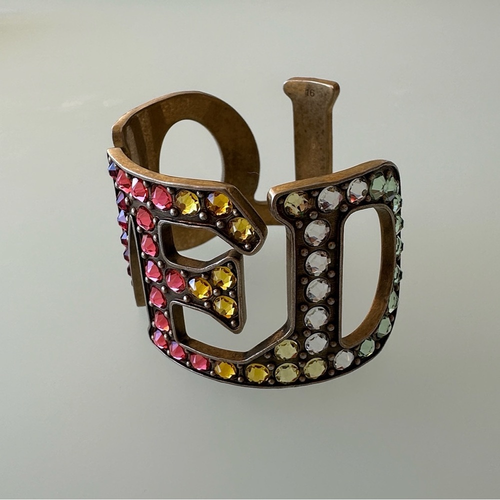 Gucci Colorful Rhinestone Cuff Bracelet - Picture 5 of 8